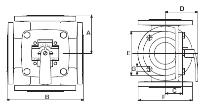 Габаритные размеры клапана Esbe 4F 