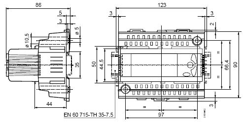 Контроллер Siemens RLU222 - габаритные размеры