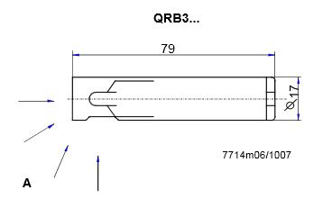 Габаритные размеры датчика пламени Siemens QRB3
