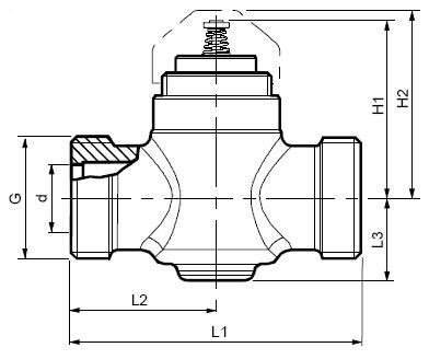 Габаритные размеры клапана Siemens VVP47