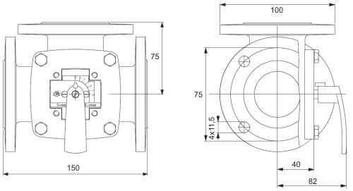 Габаритные размеры клапана Esbe 3F 25 Габаритные размеры клапана Esbe 3F 25
