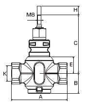 Седельный клапан Esbe VLA121 габаритные размеры