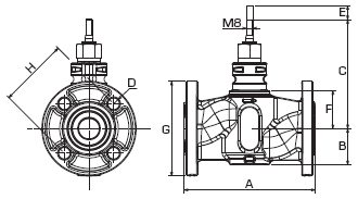 Седельный клапан Esbe VLB225 габаритные размеры