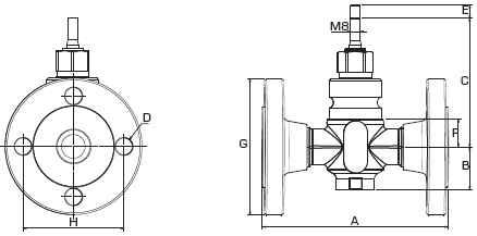 Седельный клапан Esbe VLE325 - габаритные размеры