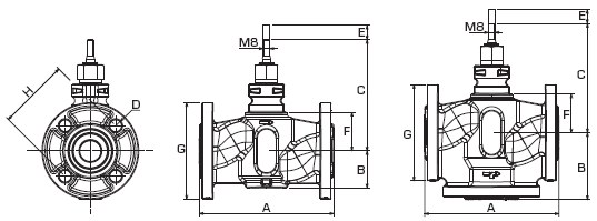 Клапан Esbe VLF125 габаритные размеры