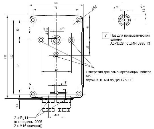 Габаритные размеры сервопривода Siemens SQM45