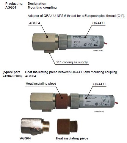 Датчики пламени SIEMENS QRA4.U - аксессуары