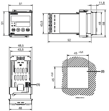 Габаритные размеры контроллера Siemens RWF50