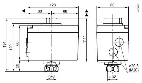 Габаритные размеры привода Siemens SQS65