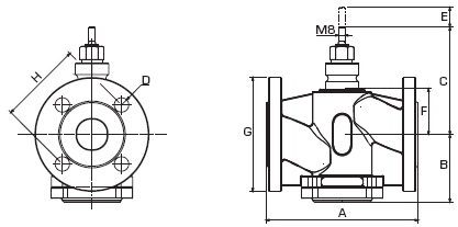 Седельный клапан Esbe VLC225 габаритные размеры